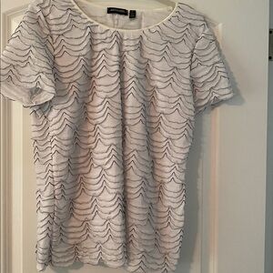 Notations Black and White Short Sleeve Top